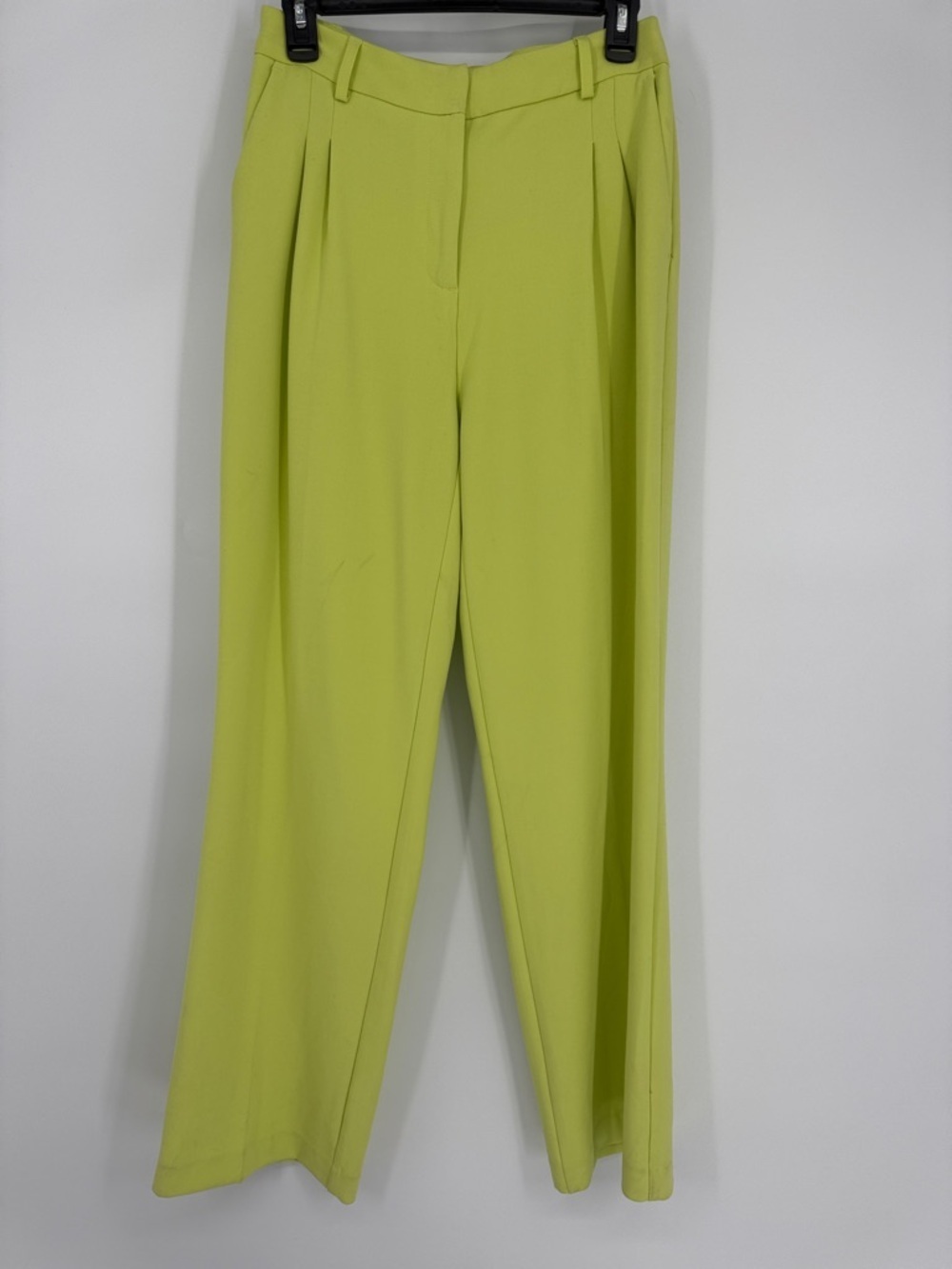 Christian Lacroix High-Waist Wide Leg Pants in Lime Green